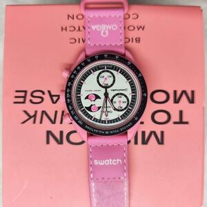 🎂Swatch x Omega MISSION TO THE PINK MOONPHASE Watch